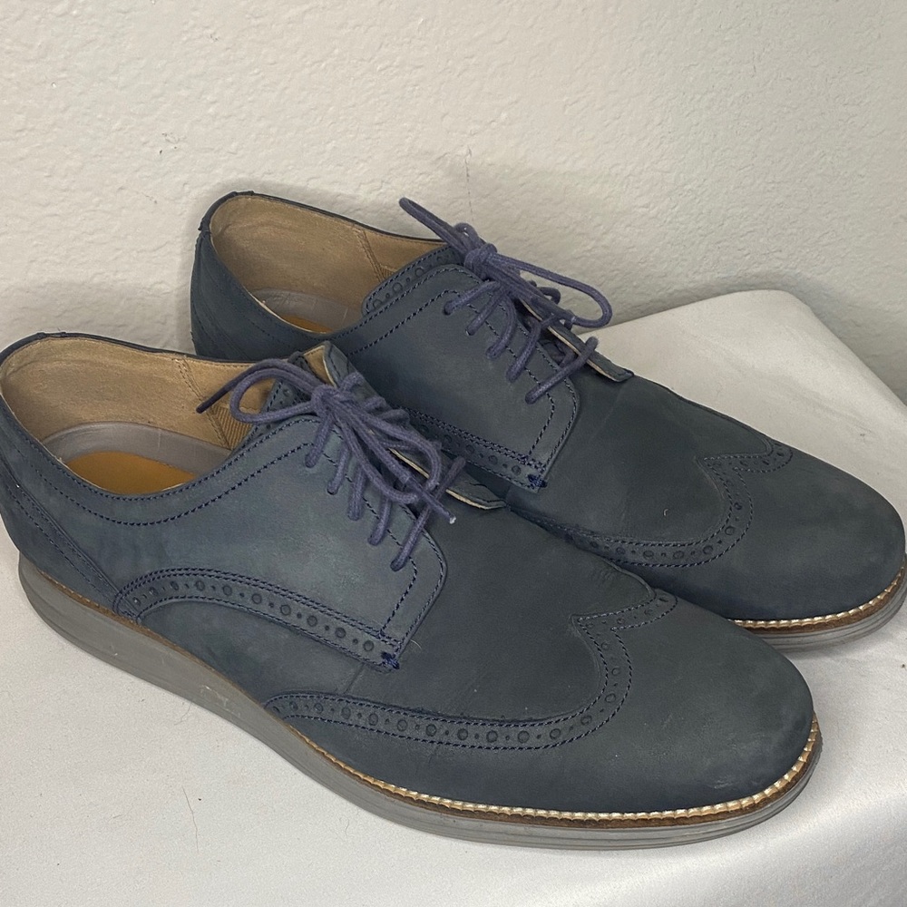 Cole Haan Men's Navy Wingtip Oxford Dress Shoes